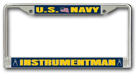 Navy Instrumentman IM Chrome License Plate Frame