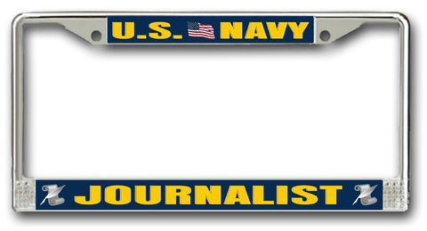 Navy Journalist JO Chrome License Plate Frame