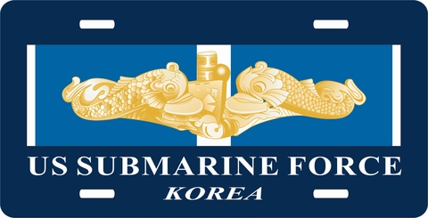 Navy Korea Service Ribbon With Gold Dolphins License Plate