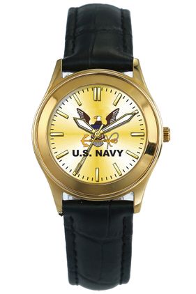 Navy Ladies Watch with Deluxe Leather Strap