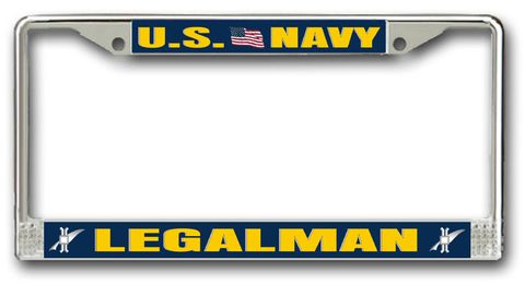 Navy Legalman LN Chrome License Plate Frame