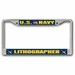 Navy Lithographer LI Chrome License Plate Frame