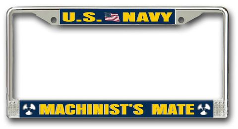 Navy Machinist's Mate MM Chrome License Plate Frame