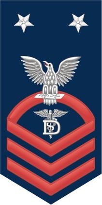Navy Master Chief Red E-9 Dental Technician DT Decal Sticker