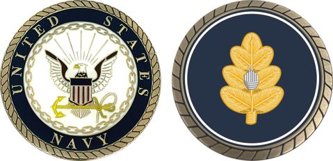 Navy Medical Corps Oak Leaf Challenge Coin