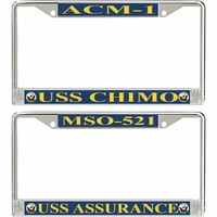 Navy Mine Warfare Ships License Plate Frame Thumbnail Illustration