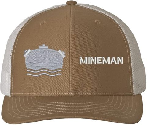 Navy Mineman (MN) Rating Khaki Mesh-back Cap (Made in the USA)