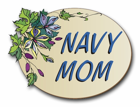 Navy Mom Pride Vinyl Transfer  Decal