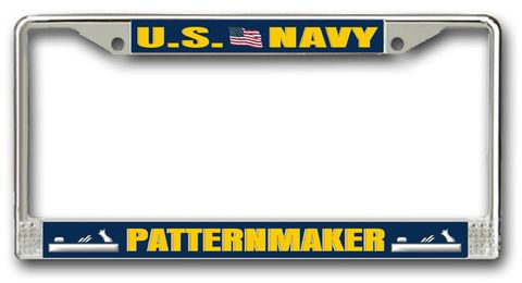 Navy Patternmaker PM Chrome License Plate Frame