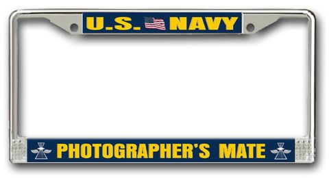 Navy Photographer's Mate PH Chrome License Plate Frame