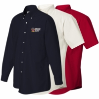 Navy Proud Family Embroidered Dress Shirts Thumbnail Illustration