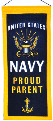 Navy Proud Parent Mini Banner