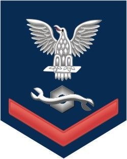 Navy Red E-4 Construction Mechanic CM Decal Sticker