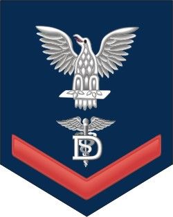 Navy Red E-4 Dental Technician DT Decal Sticker