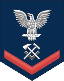 Navy Red E-4 Hull Maintenance Technician HT Decal Sticker