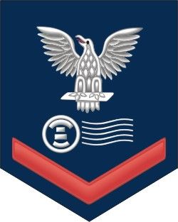 Navy Red E-4 Postal Clerk PC Decal Sticker