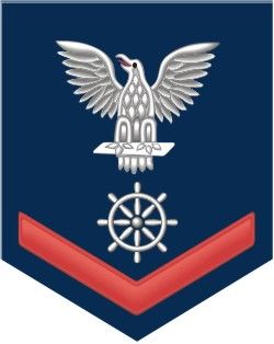 Navy Red E-4 Quartermaster QM Decal Sticker
