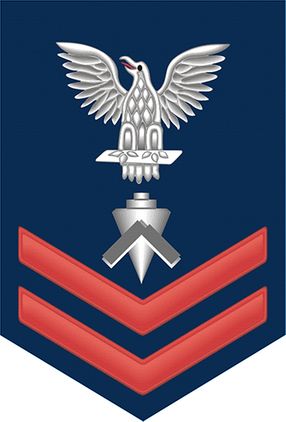 Navy Red E-5 Builder BU Decal Sticker