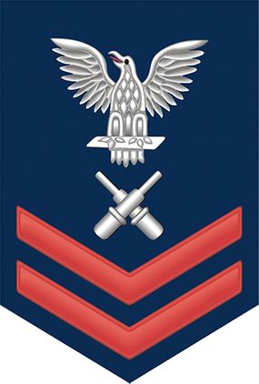 Navy Red E-5 Gunner's Mate GM Decal Sticker