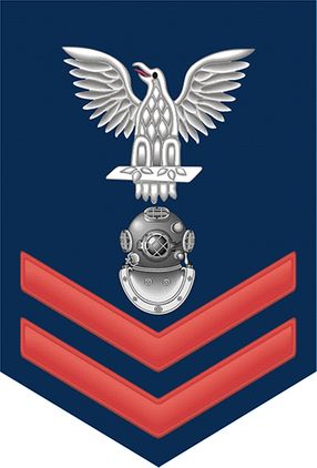 Navy Red E-5 Navy Diver ND Decal Sticker