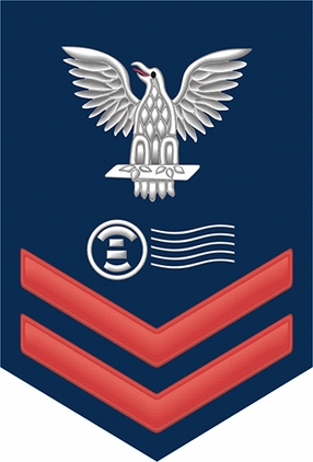 Navy Red E-5 Postal Clerk PC Decal Sticker