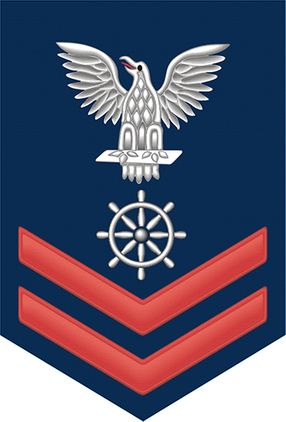 Navy Red E-5 Quartermaster QM Decal Sticker