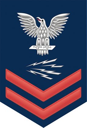 Navy Red E-5 Radioman RM Decal Sticker