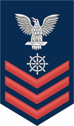 Navy Red E-6 Quartermaster QM Decal Sticker