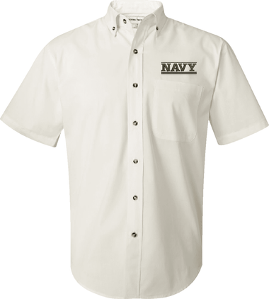 Navy Script Button Down - CLOSEOUT SALE!