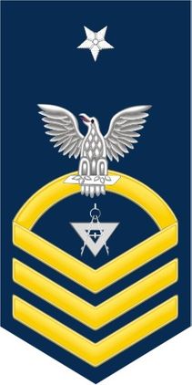Navy Senior Chief Gold E-8 Illustrator Draftsman DM Decal Sticker