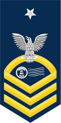 Navy Senior Chief Gold E-8 Postal Clerk PC Decal Sticker