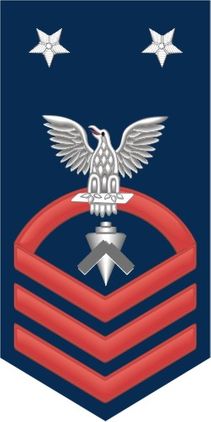 Navy Senior Chief Red E-8 Builder BU Decal Sticker