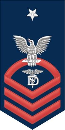 Navy Senior Chief Red E-8 Dental Technician DT Decal Sticker