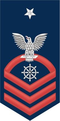 Navy Senior Chief Red E-8 QuarterSenior QM Decal Sticker