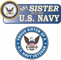 Navy SISTER Pride Vinyl Transfer Decals And Bumper Stickers Thumbnail Illustration
