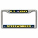 Navy Steelworker SW Chrome License Plate Frame