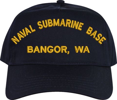 Navy Submarine Base Bangor Text Only Embroidered Cap