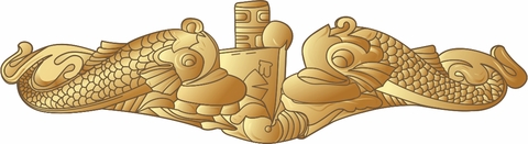 Navy Submarine Gold Officer Dolphins Insignia Vinyl Transfer Decal