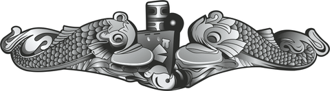 Navy Submarine Silver Dolphins Insignia Vinyl Transfer Decal