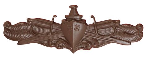 Navy Surface Warfare Officer Subdued Badge (brown metal)