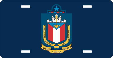 Navy USS Austin LPD-4 License Plate