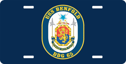 Navy USS Benfold DDG-65 License Plate