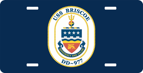 Navy USS Briscoe DD-977 License Plate