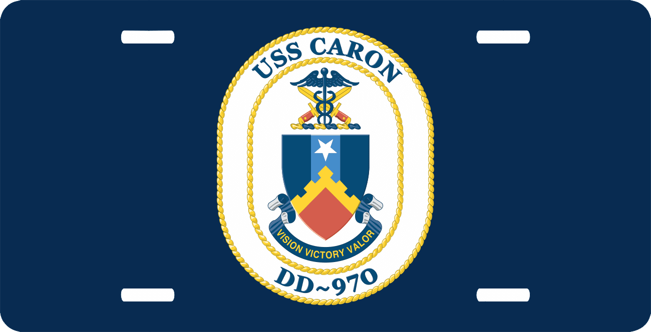 Navy USS Caron DD-970 License Plate