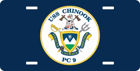 Navy USS Chinook PC-9 License Plate