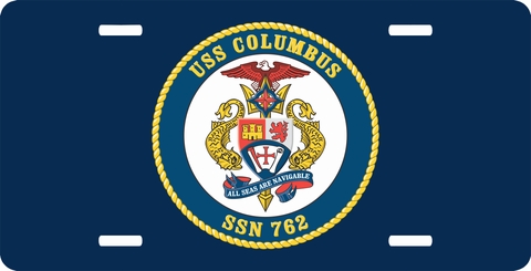 Navy USS Columbus SSN-762 License Plate