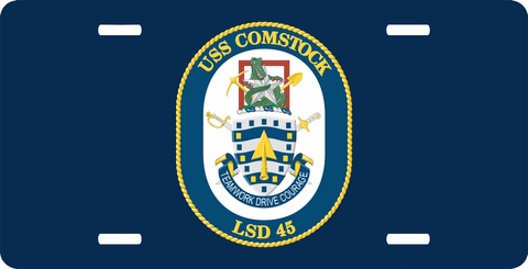 Navy USS Comstock LSD-45 License Plate