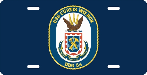 Navy USS Curtis Wilbur DDG-54 License Plate