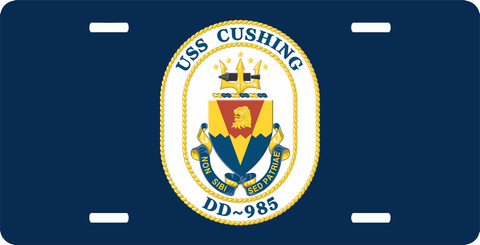 Navy USS Cushing DD-985 License Plate