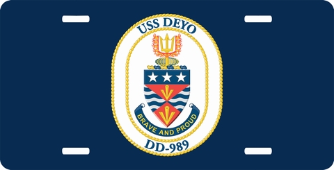 Navy USS Deyo DD-989 License Plate